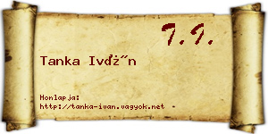 Tanka Iván névjegykártya