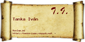Tanka Iván névjegykártya